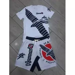 2026 타타미 주짓수 BJJ 복싱 세트 남성용 화이트 프린트 래쉬가드 파이트 쇼츠 빠른 건조 압축 MMA