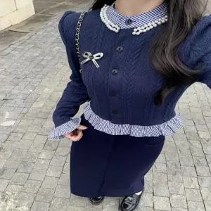 스쿨룩 투피스 여아 원피스 스커트 정장 니트티 유아 아동 세트 레이어드