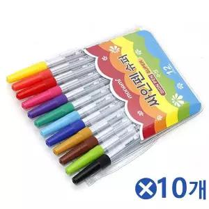 TBZ 둥근닙 슈퍼 사인펜 12색x10개 밑줄 부드러운수성펜