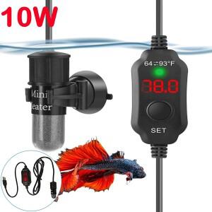 10W 조정 가능한 수족관 히터 막대 18-34 ° 1~5L 수조용 디지털 디스플레이가 있는 C 미니 USB 수중 온도