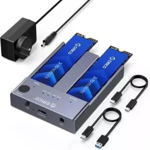 ORICO M.2 NVMe 도킹 스테이션 듀얼 베이 SSD 클로너 USB A/C to 인클로저 알루미늄 듀플리케이터 PCIe