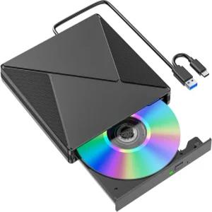 노트북용 우마니 DVD 플레이어 Mac용 외장 CD 드라이브 USB 3.0 C 휴대용 버너 데스크탑 호환되는 리더