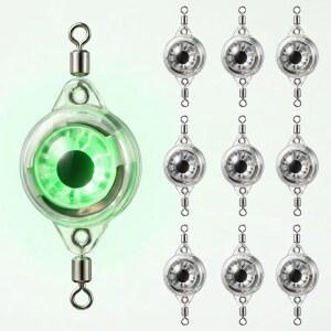 FAWYOBS 10PCS 딥 드롭 LED 낚시 U2013 소금물 U2013으로 크래피, 낚시, 끌어들입니다 미끼, 트롤링 /FLASHERS 조명)를 파이크(초록색 얼음 수중 송어, 월리, 및 오징어, 조명,