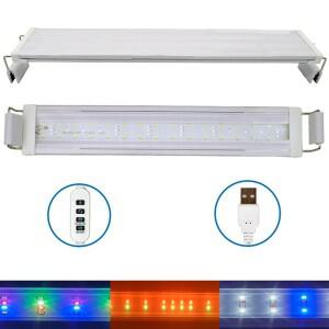 USB 어항 클립 라이트, 조광 가능한 색상, 타이머 기능이 있는 수생 식물 성장 및 경관 장식용 LED 수족관