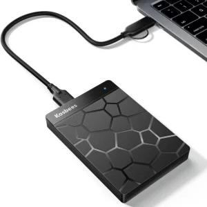 코스비 500GB 외장 하드 드라이브 윈도우용 휴대용 PC MAC 노트북 PS4 Xbox One 360과 호환되는 울트라