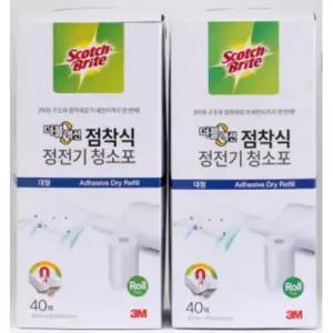 3M 스카치브라이트 대형 점착식 정전기 청소포 80매 / 거실청소 바닥청소 먼지제거