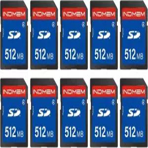 INDMEM SD 카드 512MB 10팩 클래스 4 플래시 메모리 MLC 표준 디지털 카메라