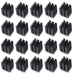이지카고 30PCS 3D 프린터 히트싱크 키트 3M8810 열전도 접착 테이프 쿨러 냉각 TMC2130 TMC2100 A4988 DRV8825 TMC2208 스테퍼 모터 드라이버 모듈 30PCS 9MMX9MMX12MM 블랙