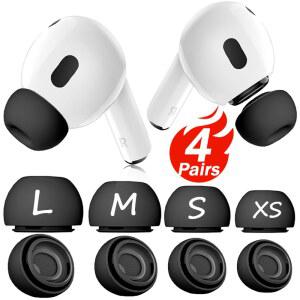Airpods Pro 1 2 용 4/1 쌍 프리미엄 소프트 실리콘 이어폰 이어팁 소음 제거 이어 버드 미끄럼 방지 보호 슬리브