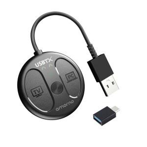 AMORNO PS5용 USB-C 블루투스 어댑터, PC용 /노트북 및 송신기, 플레이, 헤드폰 이어버드용 /스위치 5.4 도크 /PC PS4 /PS5 무선 /TV 플러그 앤 오디오