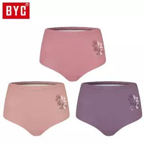 BYC 여성 메가스타 맥시 3매입 삼각팬티 DOLP9027CL 면팬티 칼라 용팬티 편한 엄마 어머니선물