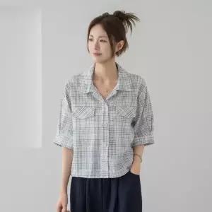 엄마옷 마담4060 시어서커체크셔츠 -QBL2606110-