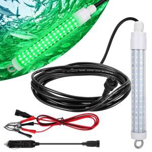 120 2835 SMD LED 수중 낚시 10.5W 및 크래피용, 나이트 1000ML 어댑터 램프, 코드 와이어 그린 IP68 파인더 스누크 12V 보트 어트랙터, 조명, 6.8M(22피트) 베이트 DC 20.3CM(8인치) 루어