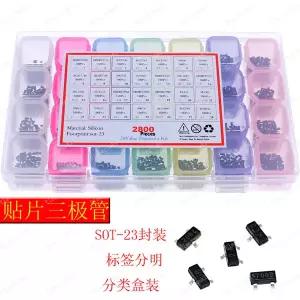 SMD 칩 트랜지스터 모음 키트 28 값 2N2222 S8050 BC817 BAT54 AO3400 S9018 TL431 5401 5551 2N7000 2SC16