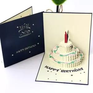 3D 입체 생일축하카드 케이크 촛불 팝업카드 초대장