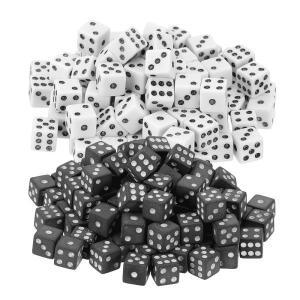 100~500PCS 미니 주사위 플라스틱 8mm 화이트 블랙 게임 표준 6면 결정자 생일 파티 보드 소품 TMZ