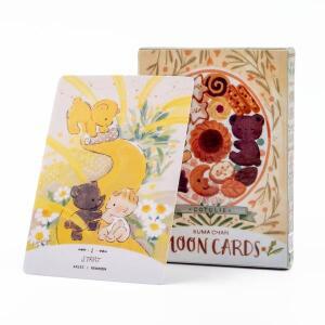 Cotolie KUMACHAN MOON CARDS 24 PCS 데크 영문 버전 러블리 곰 오라클 카드 가족 파티를타입 보드 게임 10