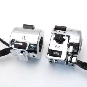 좌우 크롬 도금 제어 스위치, GY6 모페드 레트로 스쿠터, 50cc, 125cc, 150 left