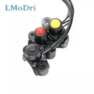 LMoDri 1 PC 빨간색/노란색 범용 오토바이 스위치 알루미늄 핸들 바 장착 전조등 Manual reture
