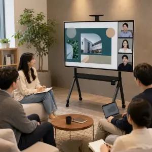 이동식TV거치대 vesa 스탠드 이젤형 바퀴 높이조절 모니터스탠드 전자칠판 회의실 트레이 대형