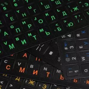 표준 PVC 반투명 노트북 커버 스티커 키보드 스티커 러시아어 문자 노트북 키패드