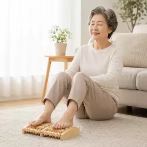 대나무 발지압판 지압매트 종아리 스트레칭 어르신 시니어 효도선물 풋롤러 홈케어