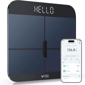 WYZE 스마트 저울 X - 체중 BMI 체지방 근육량 심박수 모니터를 위한 디지털 욕실 | 건강 앱과 동기화 사람 아기 및 반려동물을 체성분 분석기 400파운드(네이비)