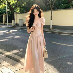 EAMT 여성 여름 핑크 롱 드레스 YJ