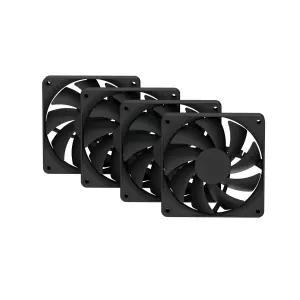 Hyte Flow FA2 20mm PC 케이스 팬 4팩 고성능 저소음 500RPM 4핀 PWM 유체 다이내믹 베어링 피치 블랙