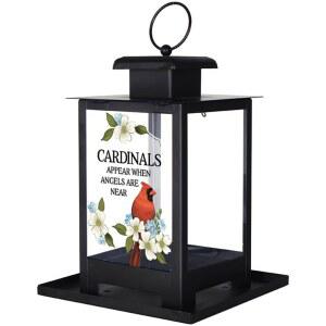 THE BRIDGE COLLECTION CARDINALS APPEAR 새 실내 기억하는 사용을 모이통, 사랑하는 위한 모이통 금속 사람을 - 동정적인 선물 /실외 바구니 창이 기념 창문 디자인 유리 있는