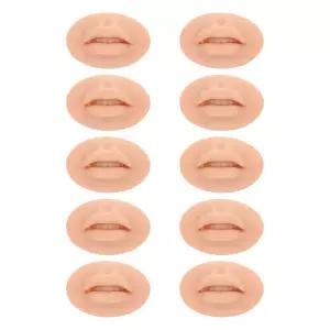 10Pc 연습 입술 부드러운 실리콘 오픈 마우스 모델 유연한 3D 립 반 영구 메이크업을 위한