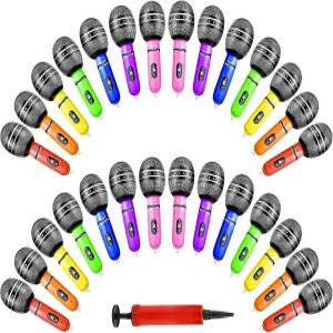 파티용 음조옐 풍선 마이크 장난감 - 28인치 10인치 7네온 색상의 에어 펌프 애호가 기념일 DJ 소품 생일