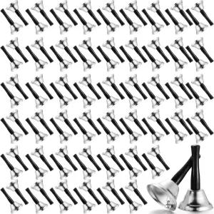 Fumete 100개 금속 벨링 벨 웨딩 디너 서비스 콜 스틸 핸드벨 결혼식 크리스마스 장식 학교 뮤지컬 퍼커션
