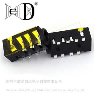 5피스 PJ-393 8핀 3.5mm 오디오 헤드폰 암 소켓 잭 금도금 7피트 4 섹션 DIP SMD SMT 커넥터