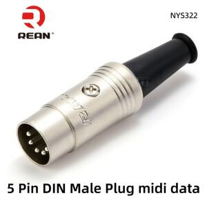 REAN NYS322 미니 소형 5극 수 플러그 케이블 커넥터 5핀 키보드 전자 드럼 전기 피아노 신디사이저 미디