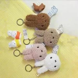 귀여운 미피 토끼 머리 인형 백팩 펜던트 가방 장식 액세서리 열쇠고리 선물 장난감