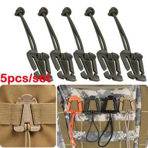 5개/몫 몰리 배낭 Carabiner EDC 탄성 로프 웨빙 걸이버클 캠핑 고정 클램프 도구 액세서리 4.5x2.7CM 그린