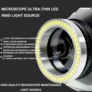 57mm 초슬림 현미경 원형 광원 올메탈 LED 램프 무단계 조광 편광 조명기 산업용 검사기