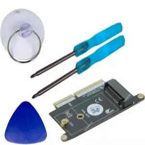 Torx T5 / P5 2mm 펜탈로베 드라이버가 탑재된 신텍 M2 PCIe 30 NVMe 2230/2242 SSD 카드 업그레이드 키트