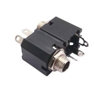 2x PJ-612A 3Pin 6.35mm 6.5 모노 암 전원 잭 1/4 인치 패널 마운트 솔더 너트 헤드폰 커넥터 소켓 오디오
