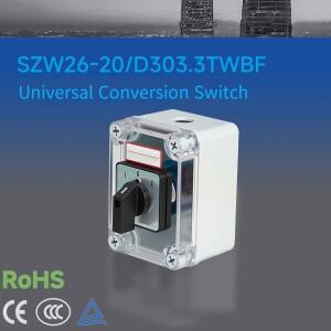 SZW26-20/D303.3TWBF 보호 박스가 있는 3섹션 3위치 스위치 3극 로터리 캠 전환 방수