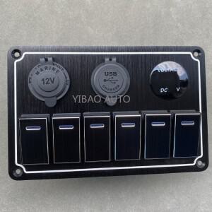 금속 스위치 LED 듀얼 USB 로커 패널 토글 자동차 트럭 해양 보트 스피드 액세서리에 대 한 방수