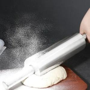 스테인레스 만두피 밀대 밀가루 양손잡이 베이킹 돌돌이