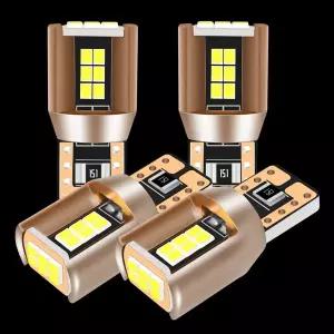 4Pcs T10 W5W WY5W 밝은 LED 자동차 주차 조명 자동 턴 사이드 전구 Canbus 독서 돔 램프 화이트 레드 옐로