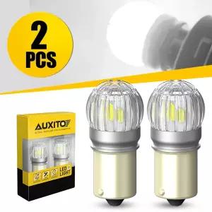 AUXITO 2x 1156 LED 전구 BA15S P21W 7506 LED Canbus 12V 6000K 백색 황색 밝은 DRL 자동차 백업 역방향