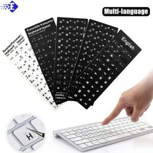 멀티 러시아어 프랑스어 영어 아랍어 스페인어 Deutsch 키보드 스티커 노트북 데스크탑 PC 용 문자 알파벳 레이아웃