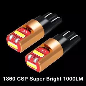 2개 T10 LED W5W LED 전구 WY5W 밝은 CSP 1860 칩 1000Lm 캔버스 자동차 주차등 자동 돔 램프 흰색 빨간색