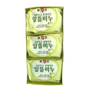 얼굴비누 말표 알뜰비누 세수비누 세안 업소용 목욕탕 오이 3개입 140g