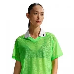 [나이키] NIKE 스포츠웨어 루즈 레이스 폴로 저지 탑 W - 그린 스트라이크 퓨어 플래티넘 블랙 IF0