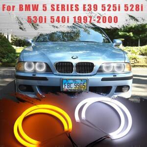 LED SMD 코튼 라이트 스위치 백 엔젤 아이 링 DRL 키트 BMW 5시리즈 E39 525i 530i 1997 2000